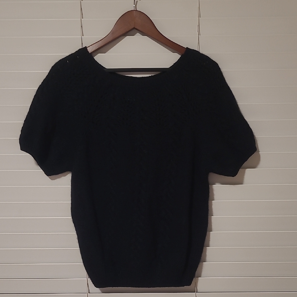 Angora Blend Black Women's Sweater, Size M
